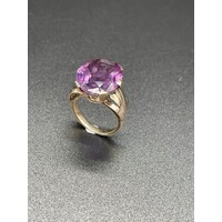 Ladies 9ct Rose Gold Purple Gemstone Ring (Pre-Owned)