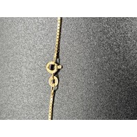 Ladies 9ct Yellow Gold Box Link Necklace and Pendant Set Fine Jewellery