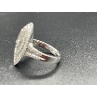 Ladies 18ct White Gold Diamond Cluster Ring Fine Jewellery 9.2 Grams Size UK R
