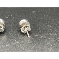 Ladies Solid 18ct White Gold Diamond Stud Earrings Fine Jewellery