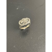 Ladies 3.3 Grams 9ct White Gold Diamond Ring Size UK N Solid Fine Jewellery
