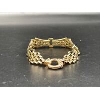 Ladies Solid 9ct Yellow Gold Fancy Link Bracelet Fine Jewellery 24.5 Grams