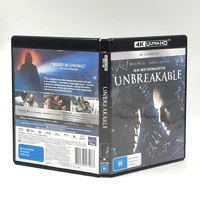 Unbreakable 4K Blu-ray Bruce Willis Samuel L. Jackson M. Night Shyamalan