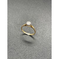 Ladies Solid 18ct Yellow Gold Diamond Ring Fine Jewellery 2.5 Grams Size UK P