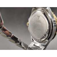 Guess Waterpro Pave Silver Gold Two Tone Womens Stainless Steel Analog Watch 