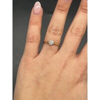 Ladies 9ct Yellow Gold Diamond Brillant Cut Engagement Ring (Pre-Owned)