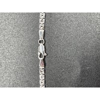 Ladies 14ct White Gold Fancy Link Diamond Necklace (Pre-Owned)