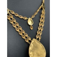 Ladies 21ct Yellow Gold Droplet Necklace (Pre-Owned)