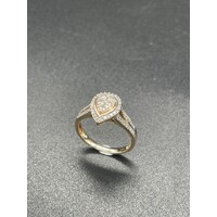 Ladies 9ct Yellow Gold Diamond Engagement Ring (Pre-Owned)