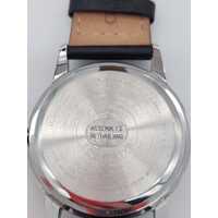 Citizen Eco-Drive Black Dial Black Leather Band Men's Analog Watch BU3020-15E