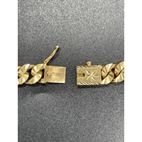 Mens 18ct Yellow Gold Diamond Cut Curb Link Necklace (Pre-Owned)