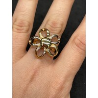 Ladies 18ct Yellow Gold Flower Ring (Pre-Owned)