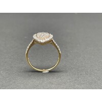 Ladies 9ct Yellow Gold Cluster Diamond Ring (Pre-owned)