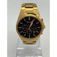 Citizen Black Dial Gold Tone Men’s Chronograph Watch (Pre-owned)