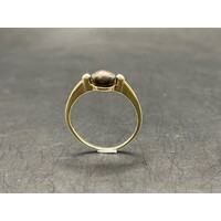 Ladies 9ct Yellow Gold Black Pearl Ring