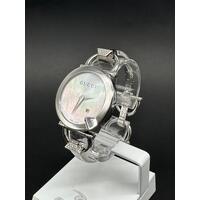 Gucci Chiodo Mother of Pearl Dial Diamond Bangle Bracelet Ladies Watch