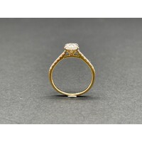 Ladies 18ct Yellow Gold Oval Diamond Engagement Ring (Pre-Owned)
