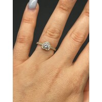 Ladies 14ct Yellow Gold Pandora Heart Ring (Pre-Owned)