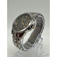 Seiko Solar Two Tone Black Dial Analogue Stainless Steel Men’s Watch