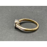 Ladies 9ct Yellow Gold Diamond Ring Set (Pre-Owned