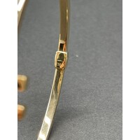 Ladies 18ct Yellow Gold Oval Hinged Cuff (Pre-Owned)