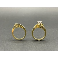 Ladies 18ct Yellow Gold Diamond Wedding Ring Set