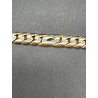 Mens 9ct Yellow Gold Birdseye/Curb Link Chunky Bracelet