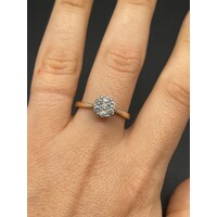 Ladies 10ct Yellow Gold Diamond Cluster Ring