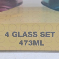 The Simpsons 4 Piece Drinking Glass Set 473ml Homer Bart Marge Lisa