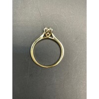 Ladies 18ct Yellow Gold Brillant Cut Solitaire Diamond Ring