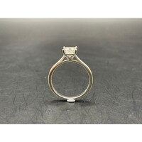 Ladies 14ct White Gold Solitaire Diamond Ring