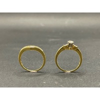 Ladies 18ct Yellow Gold 2 Set Diamond Rings