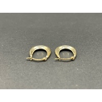 Ladies 9ct Yellow Gold Oval Hoop Earrings