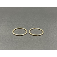 Ladies 9ct Yellow Gold Round Hoop Earrings