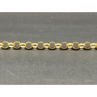 Ladies 9ct Yellow Gold Belcher Link Heart Clasp Bracelet