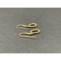 Ladies 10ct Yellow Gold Tear Drop Dangle Earrings