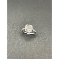 Ladies 18ct White Gold Diamond Halo Ring