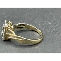 Ladies 9ct Yellow Gold Diamond Cluster Ring