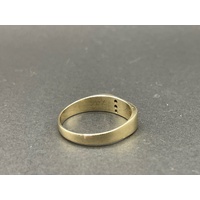 Mens 9ct Yellow Gold Signet Diamond Ring