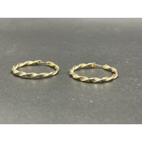 Ladies 9ct Yellow Gold Round Hoop Earrings