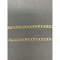 Ladies 10ct Yellow Gold Curb Link Chain & Diamond Infinity Pendant