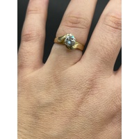 Ladies 18ct Yellow Gold Diamond Solitaire Ring