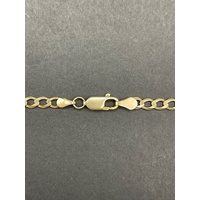 Unisex 9ct Yellow Gold Flat Curb Link Necklace