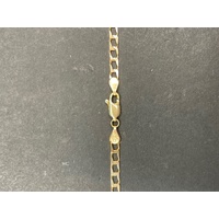 Unisex 9ct Yellow Gold Square Curb Link Necklace