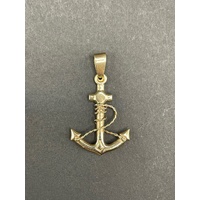 Ladies 9ct Yellow Gold Sail Anchor Pendant
