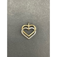Ladies 9ct Two Tone Gold Heart Pendant