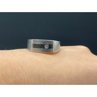 Mens stainless steel Cubic Zirconia Ring