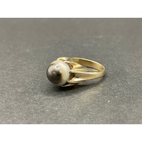 Ladies 14ct Yellow Gold Multi Colour Pearl Ring