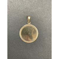 Unisex 9ct Yellow Gold Round Pisces Pendant