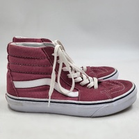 Vans Sk8-Hi High Top Skate Shoes Mens US 7 Womens 8.5 Burgundy White